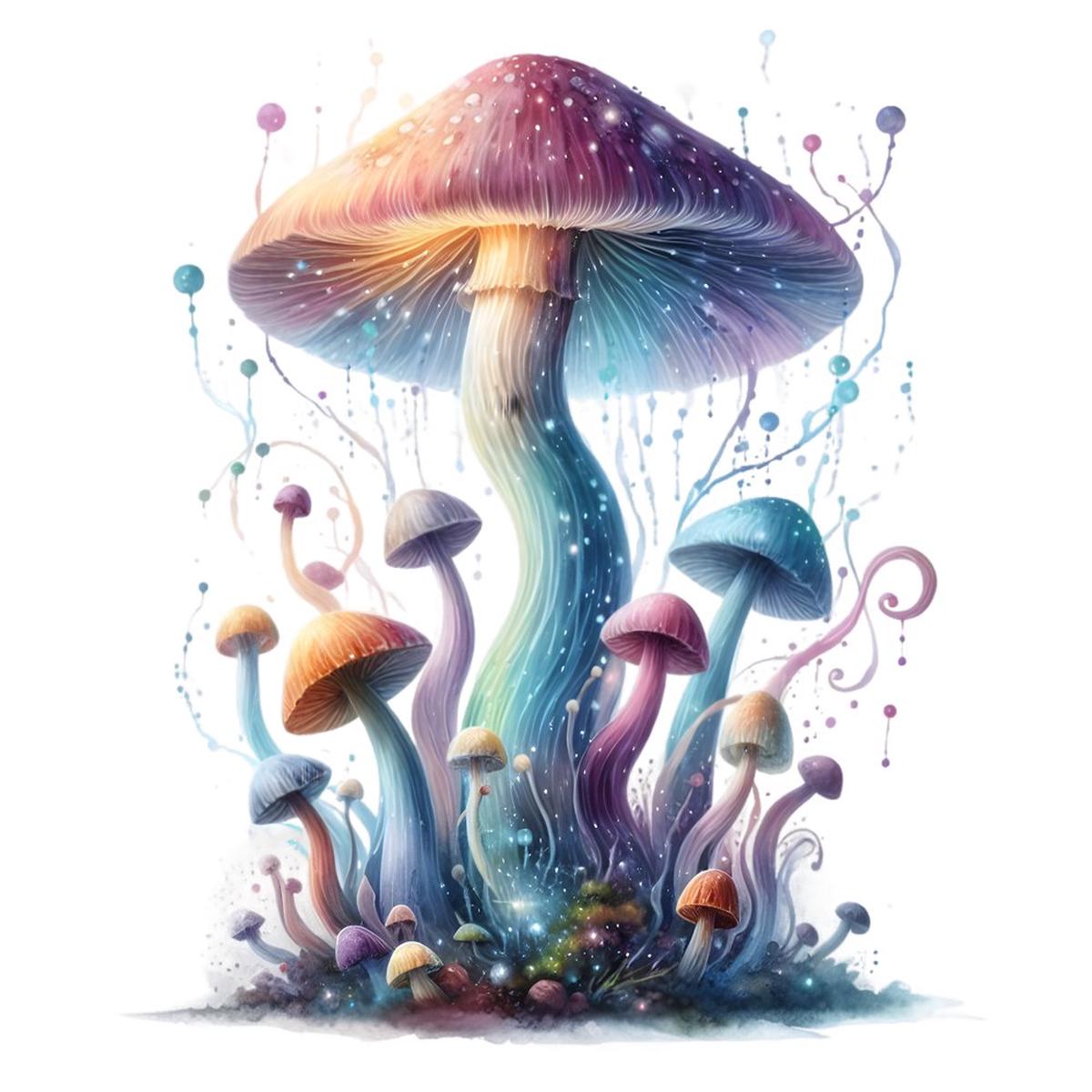 Mushroom Garden 48 Fabric Panel
