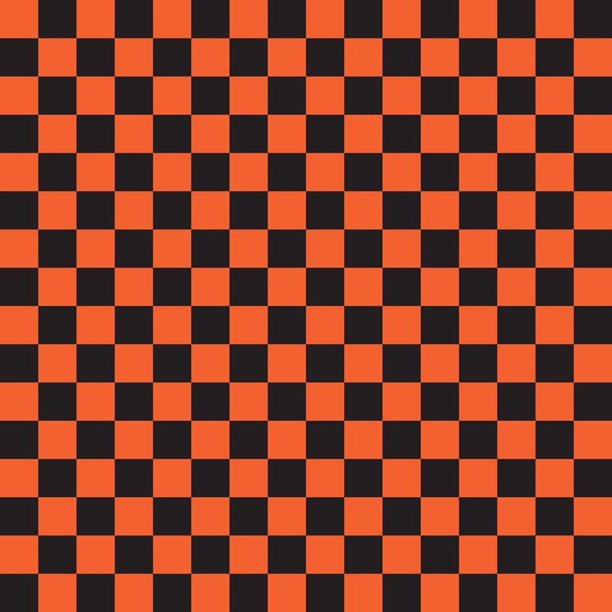 Checkered Basics Fabric - Pumpkin on Black