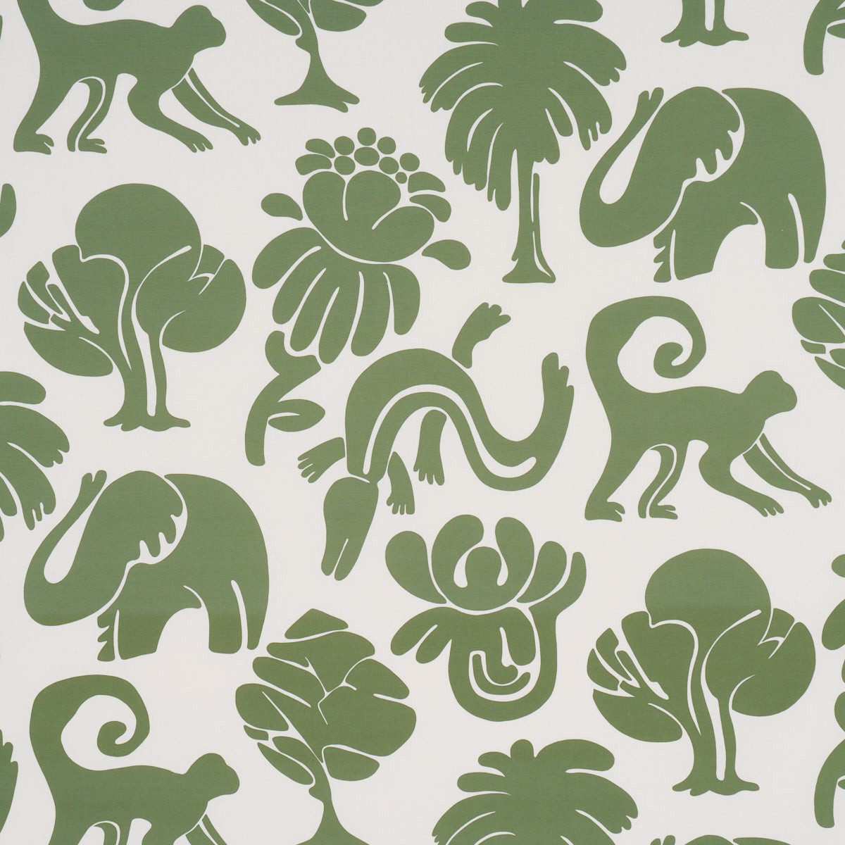 Call Of The Jungle Forest Green Fabric