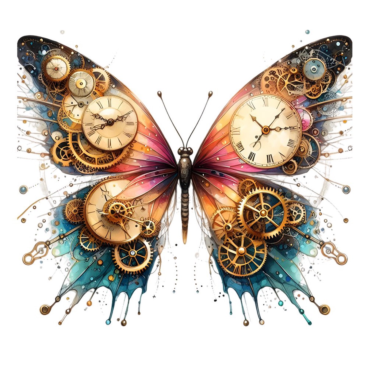 Mystical Butterflies Mechanical 2 Fabric Panel