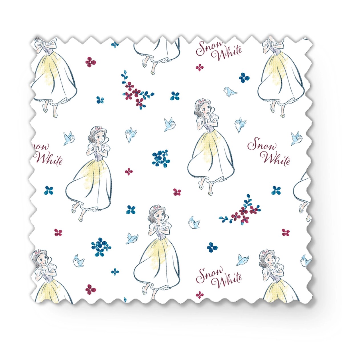 Disney Princess Snow White Sketch on White Fabric
