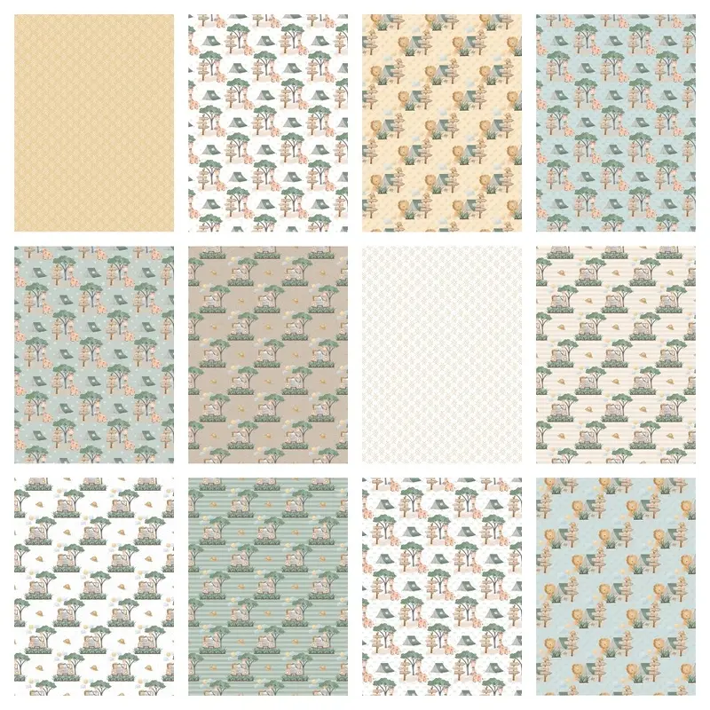 Watercolor Safari Adventure Fabric Collection - 1 Yard Bundle