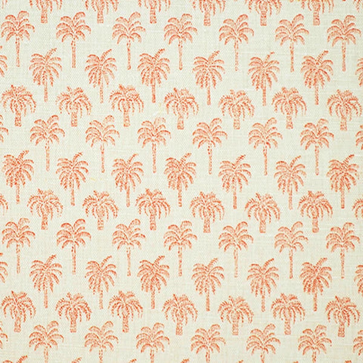 China Seas Fabric: Island Palms - Custom Apricot on Tinted Belgian Linen / Cotton