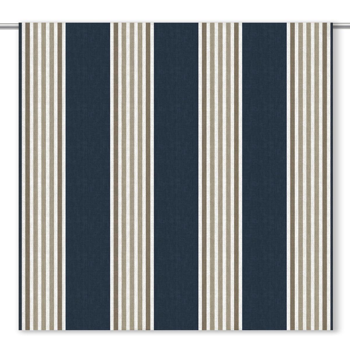 'Crashing Waves' Fabric by the Yard (Dark Navy Blue/ Taupe)