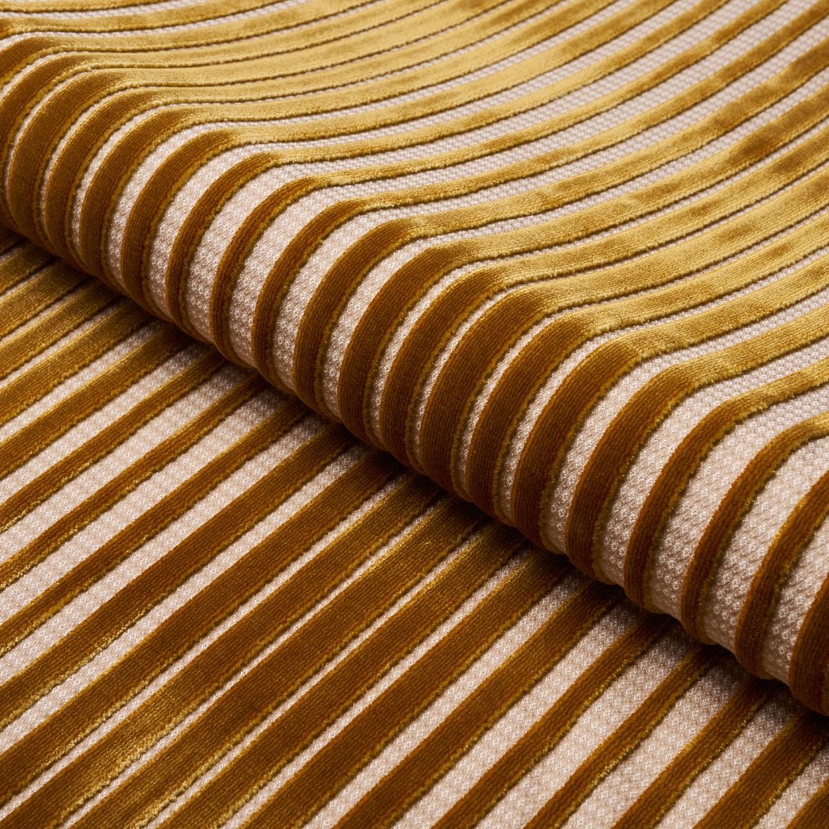 Chimay Stripe Velvet Bronze 82151 by Schumacher Fabric