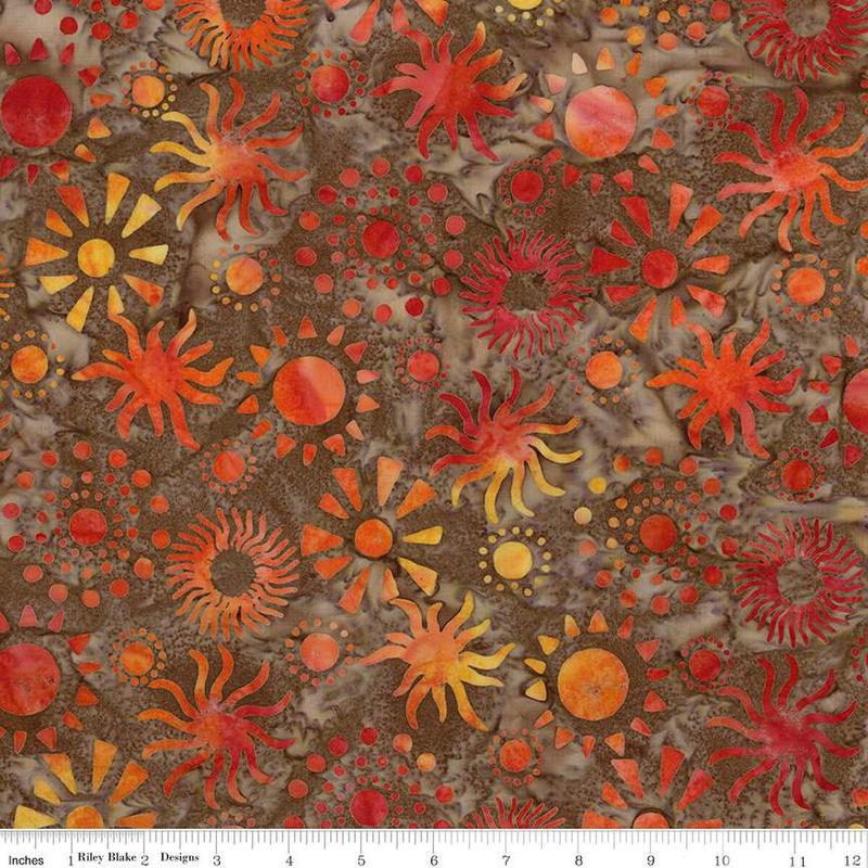 Fabric Riley Blake Cinnamon Grove Places You'll Go Western Reflections Expressions Batiks by the Quarter Yard BT23504-247
