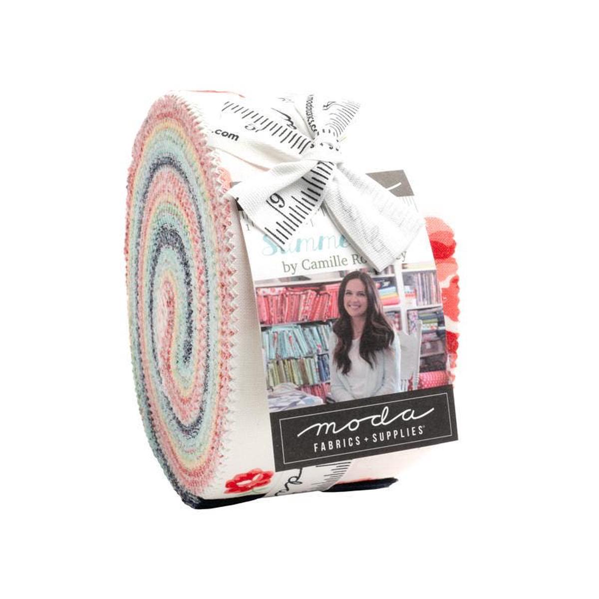 SALE Summertime 2.5-Inch Jelly Roll Rolie Polie 40-Piece - Moda Fabrics - Summer Floral Precut Bundle - Quilting Cotton Fabric