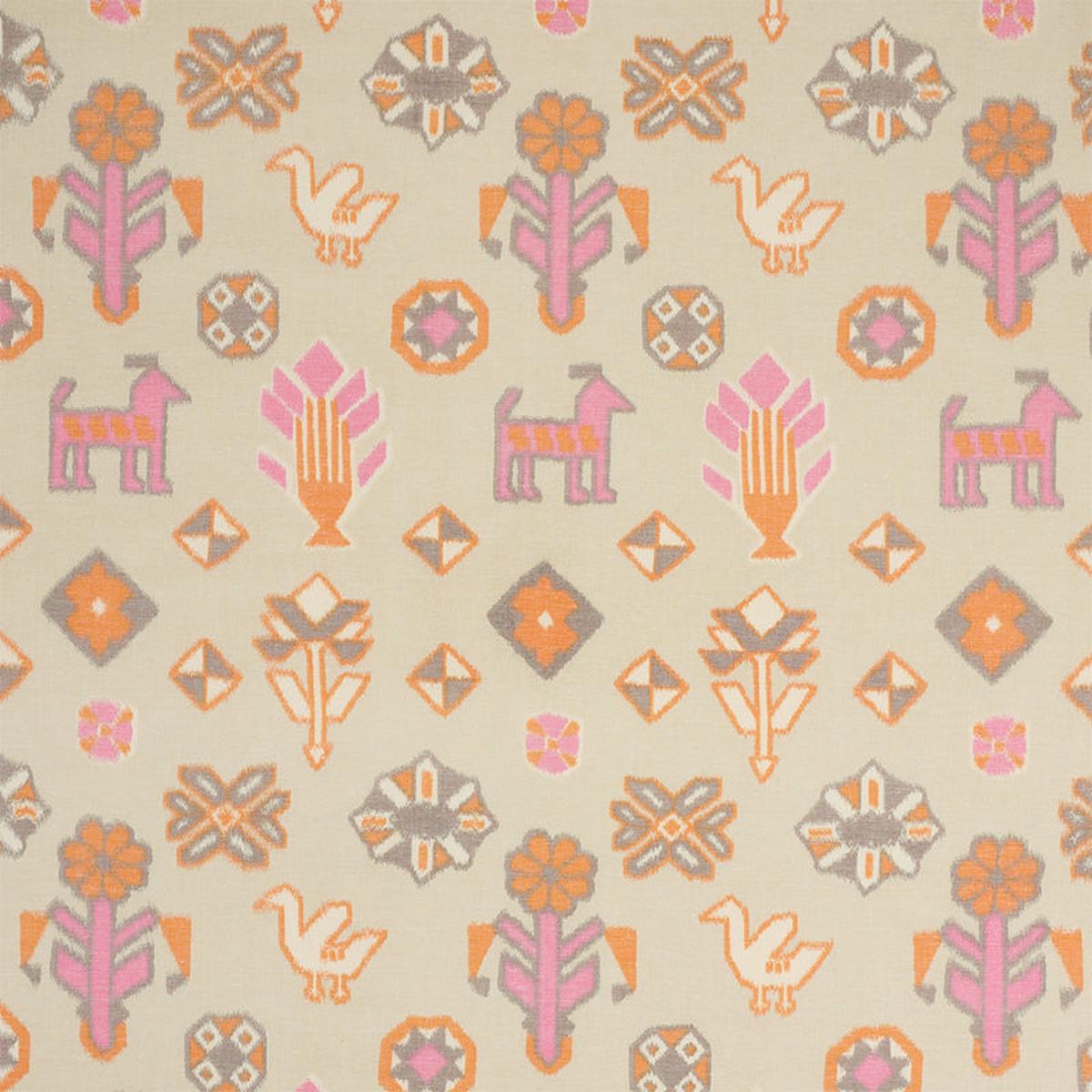 SCHUMACHER TRUE WEST CHUSKA WARP PRINT PATTERN WOVENS PATTERN WOVENS PINK , ORANGE - 78142