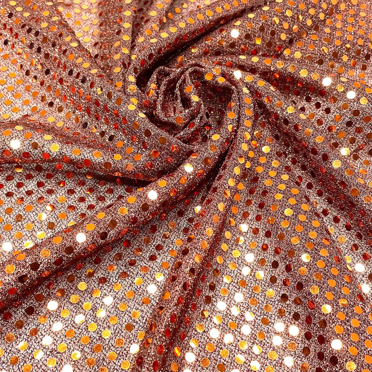 Spectacular News - Confetti Dot Sequin Jersey Synthetic Knit - Brown - 0.65M Bundle