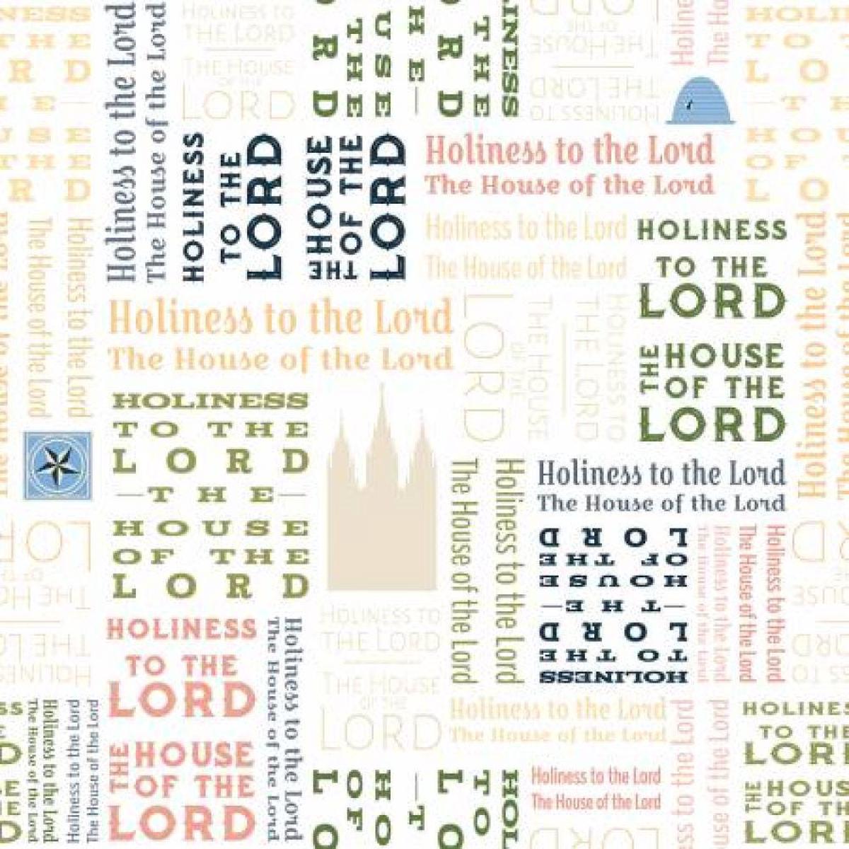 Temples Text C9863 Multi - Riley Blake Designs - LDS Mormon Temples Church Religious - Quilting Cotton Fabric