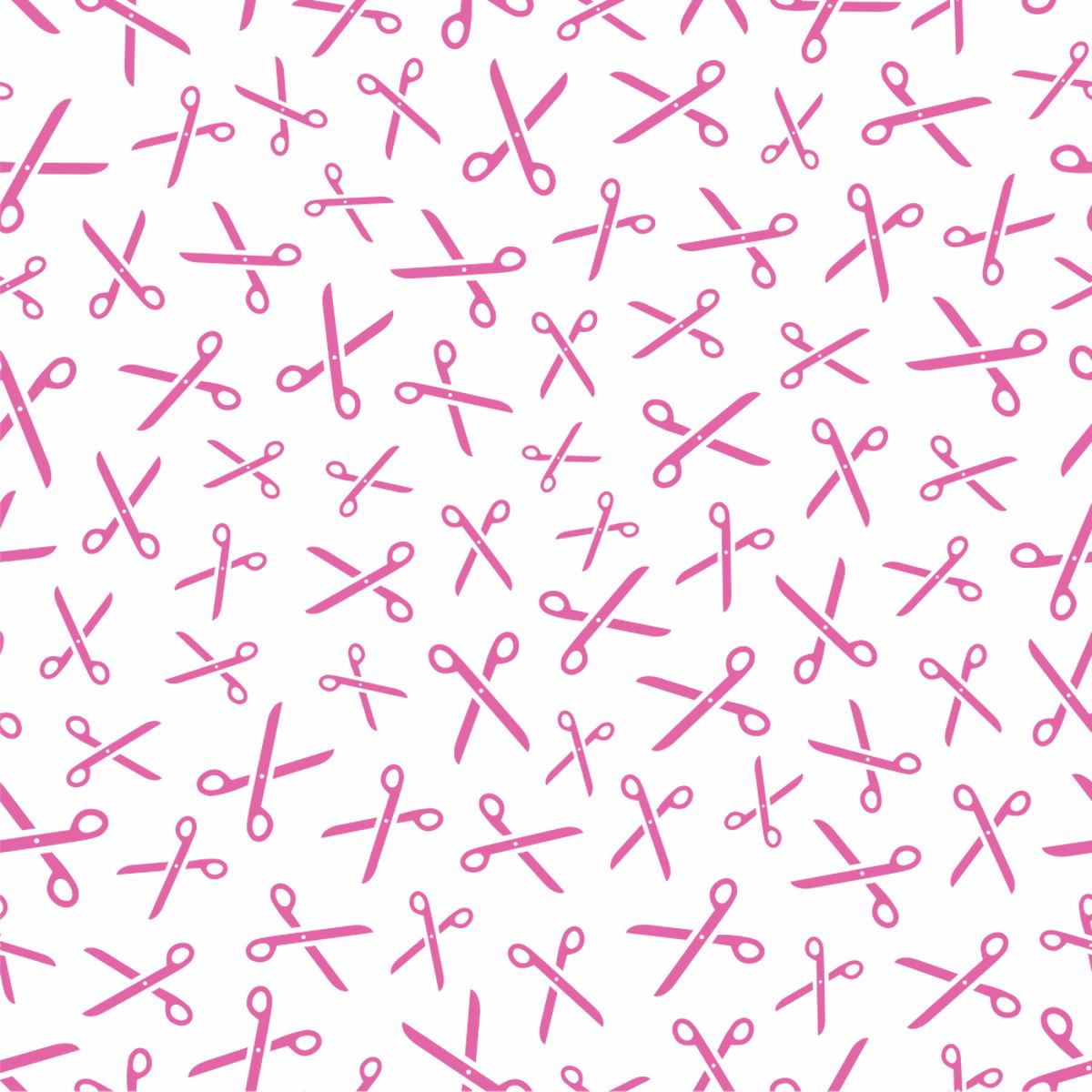 Scissors Fabric - Bashful Pink