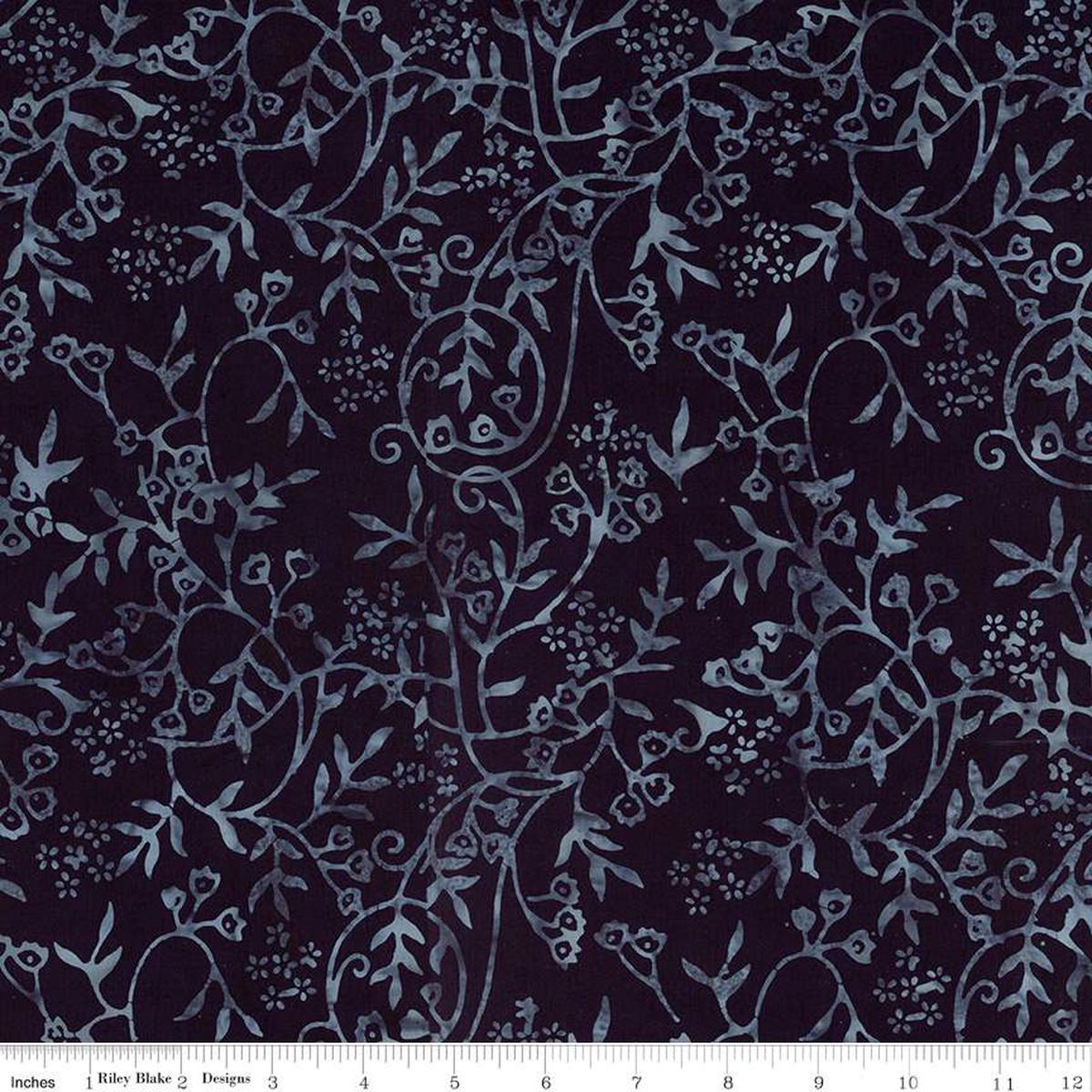 Fabric Riley Blake Dark Insignia Divine Vines Expressions Batiks by the Quarter Yard BT23300-159