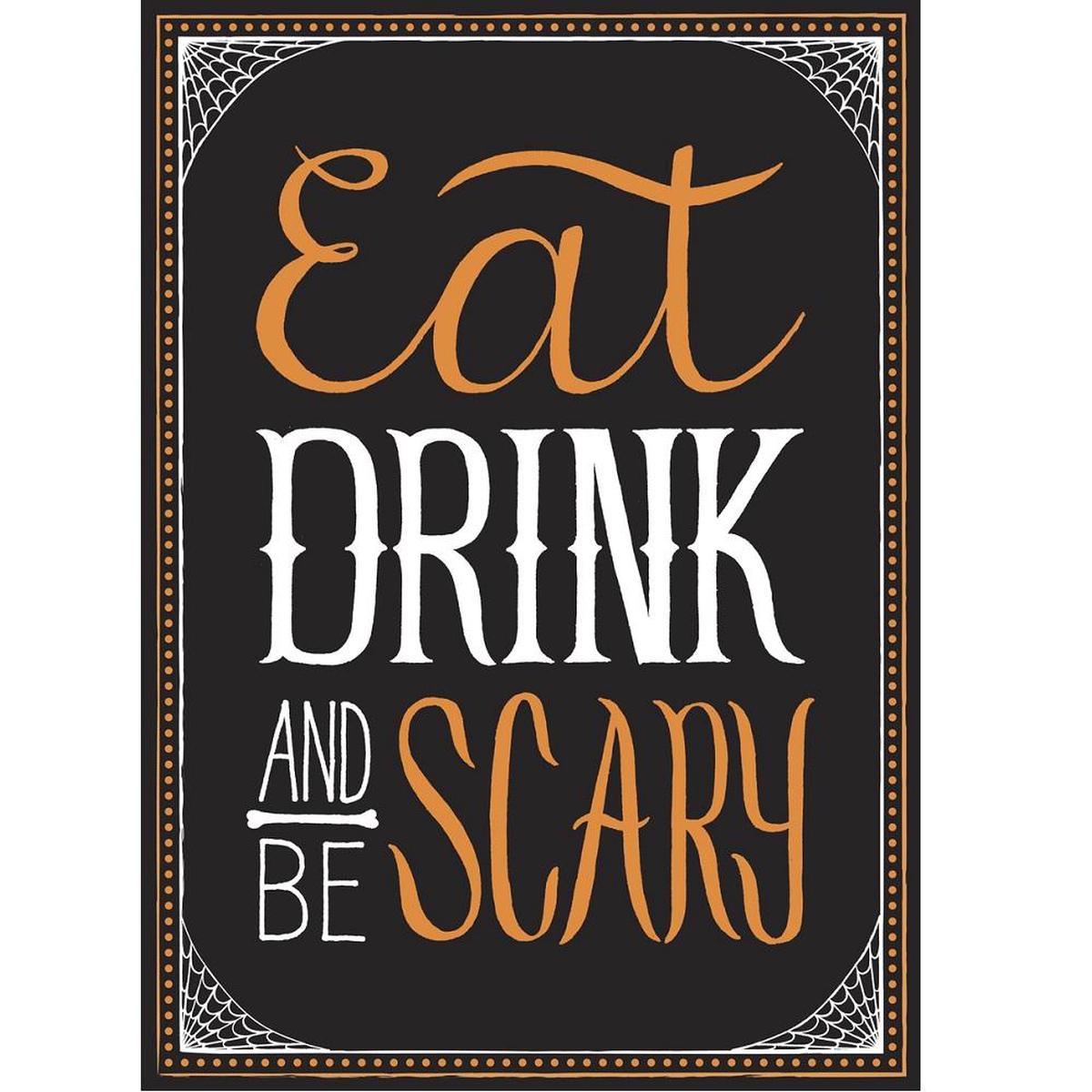 Halloween Eat Drink Be Scary Oversize Fabric Panel