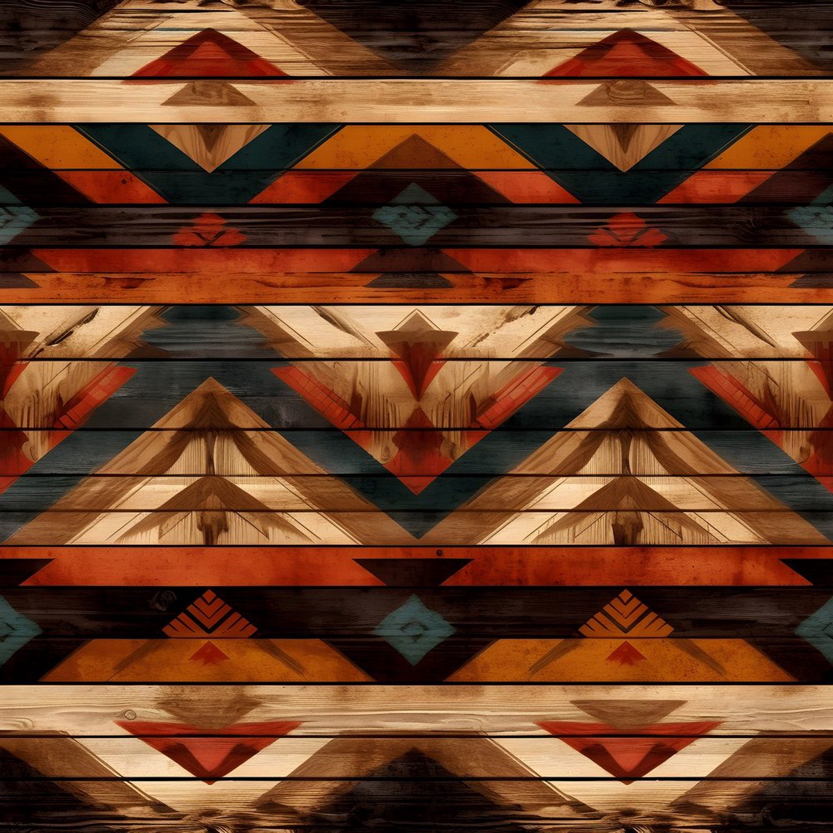 Southwestern Wood Planks Pattern 6 Fabric
