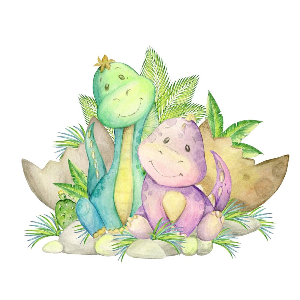 Hatching Dinosaurs Fabric Panel