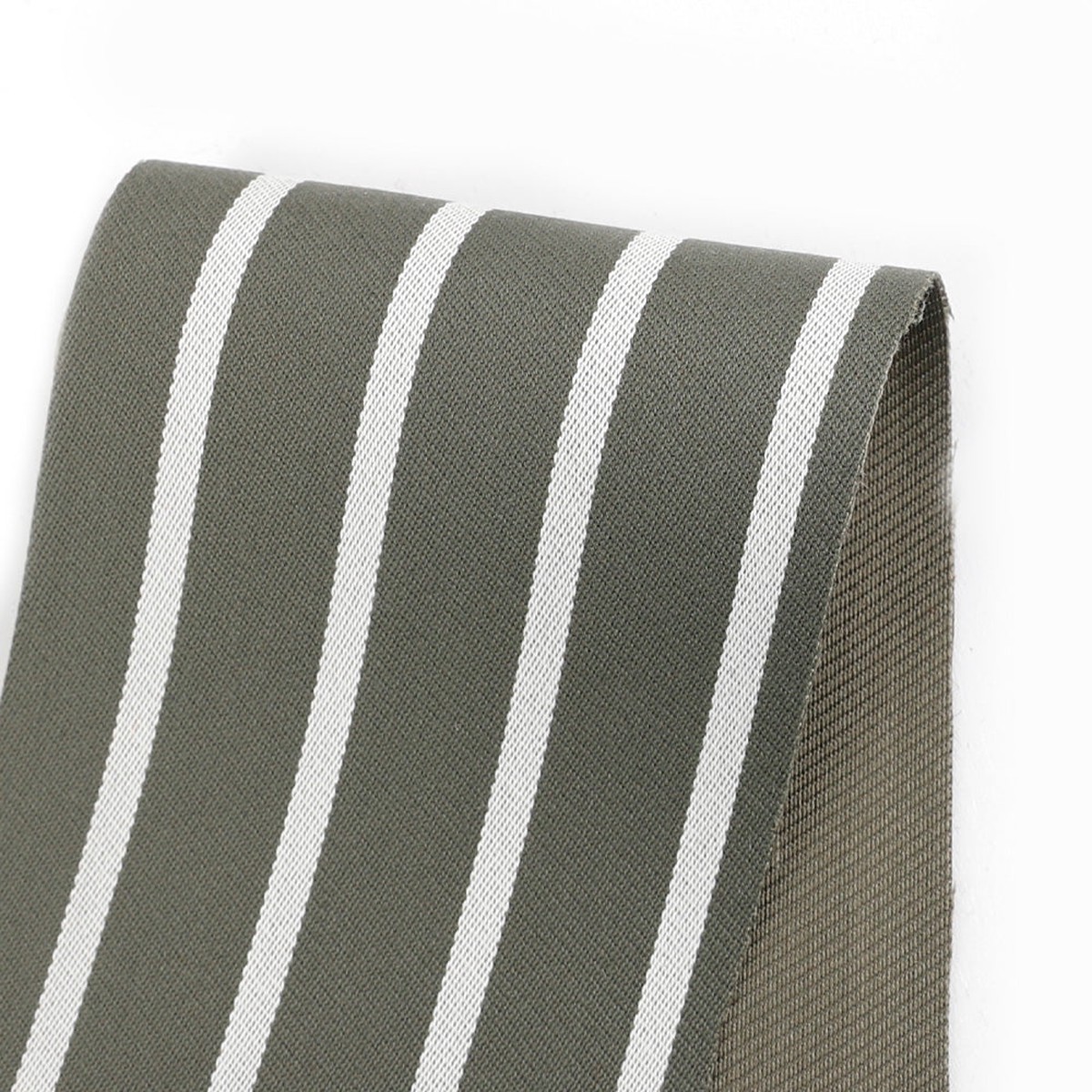 Wool Blend Stripe Suiting - Army/White
