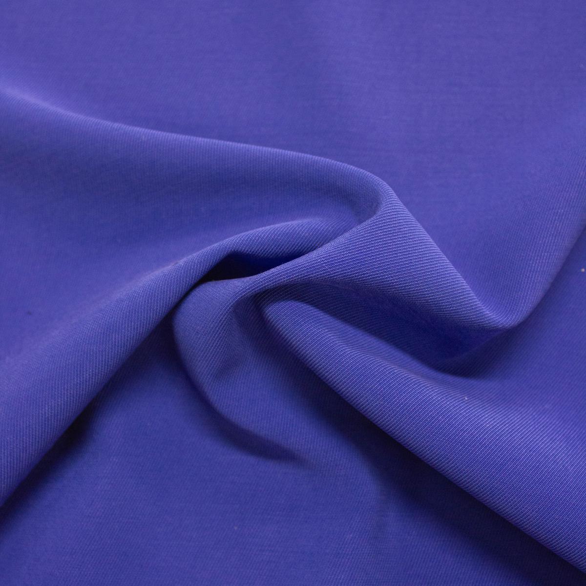 Esra Cobalt Blue Viscose Polyester Blend Twill Fabric