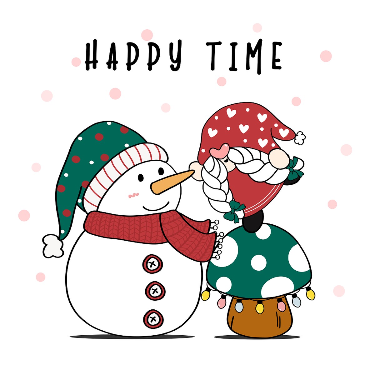 Happy Time Gnome Fabric Panel