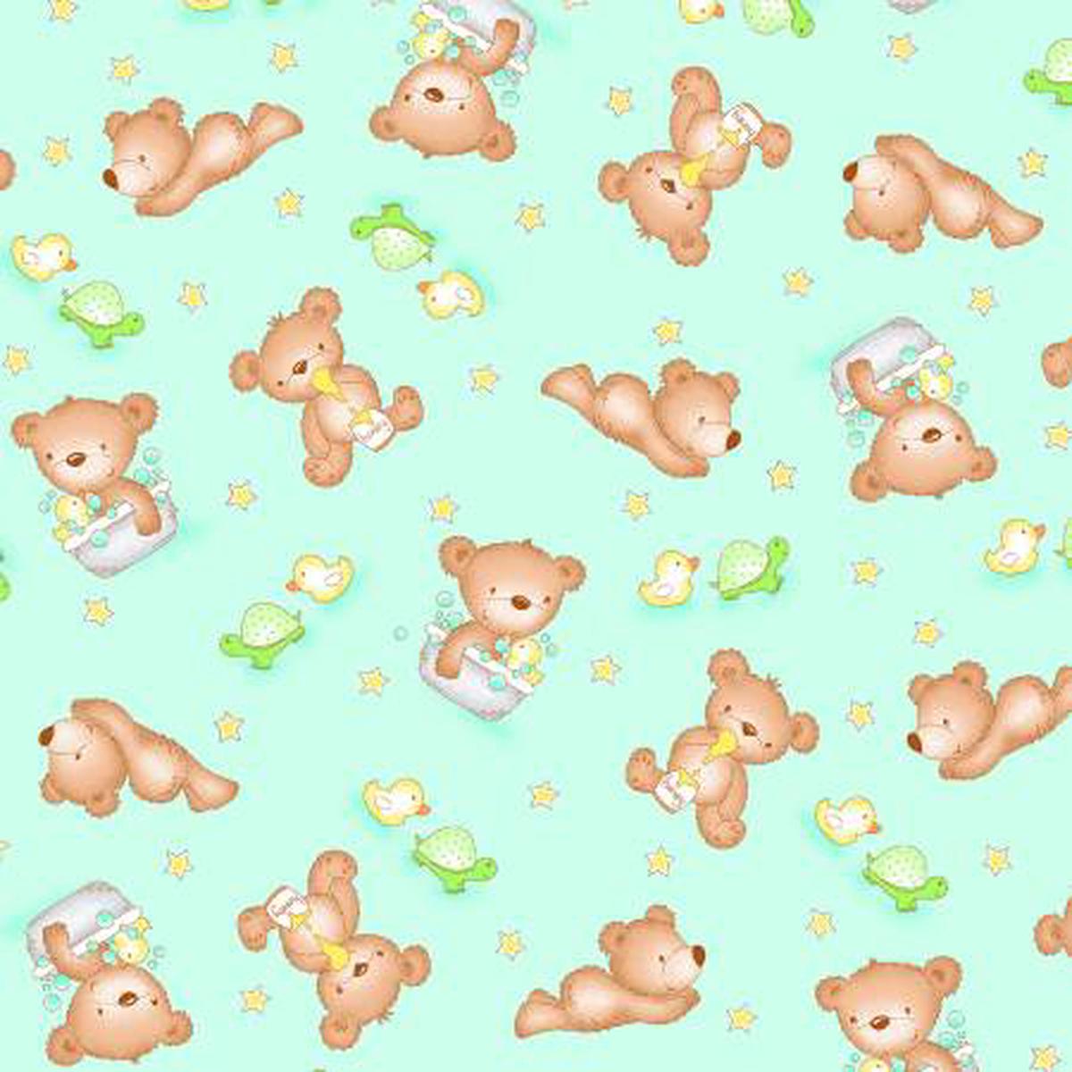 Mint Baby Bear - AE Nathan Flannel
