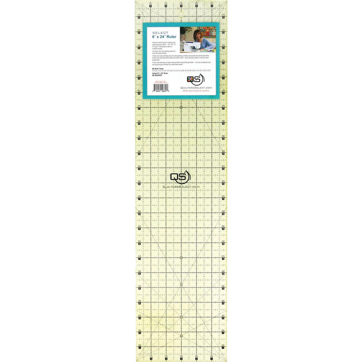 Quilters Select 6x24" Non-Slip Ruler QSEQS-RUL6X24