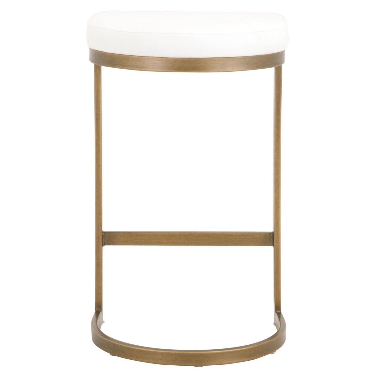 Essentials For Living - Cresta Counter Stool in LiveSmart Peyton Pearl, Brushed Gold