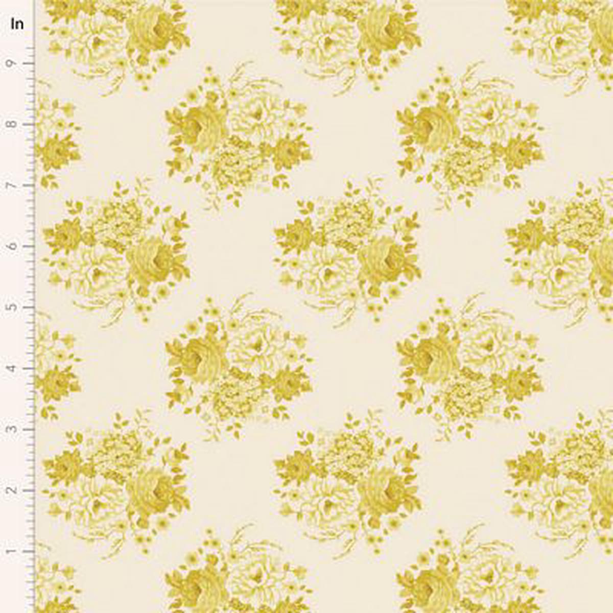 Fabric SUNDAY BRUNCH MIA SOUR YELLOW by TILDA, TIL100587 - 1/2 yard cut