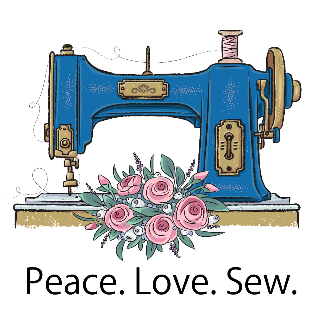 Peace Love Sew Fabric Panel