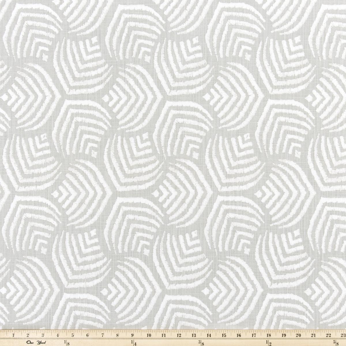 Sea Jewel French Grey Slub Canvas Fabric By Premier Prints