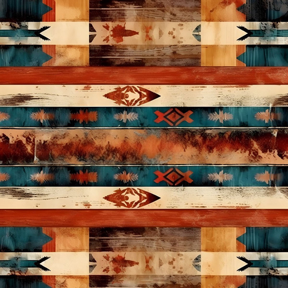 Southwestern Wood Planks Pattern 7 Fabric