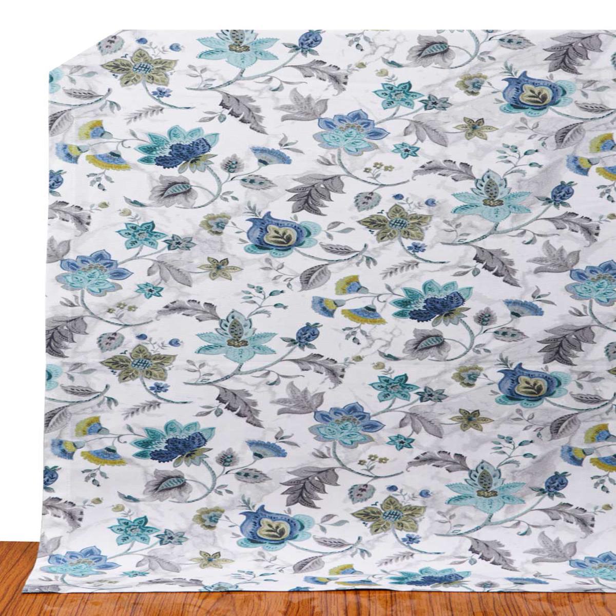 'Warli' Fabric by the Yard (Grey/ Blue)