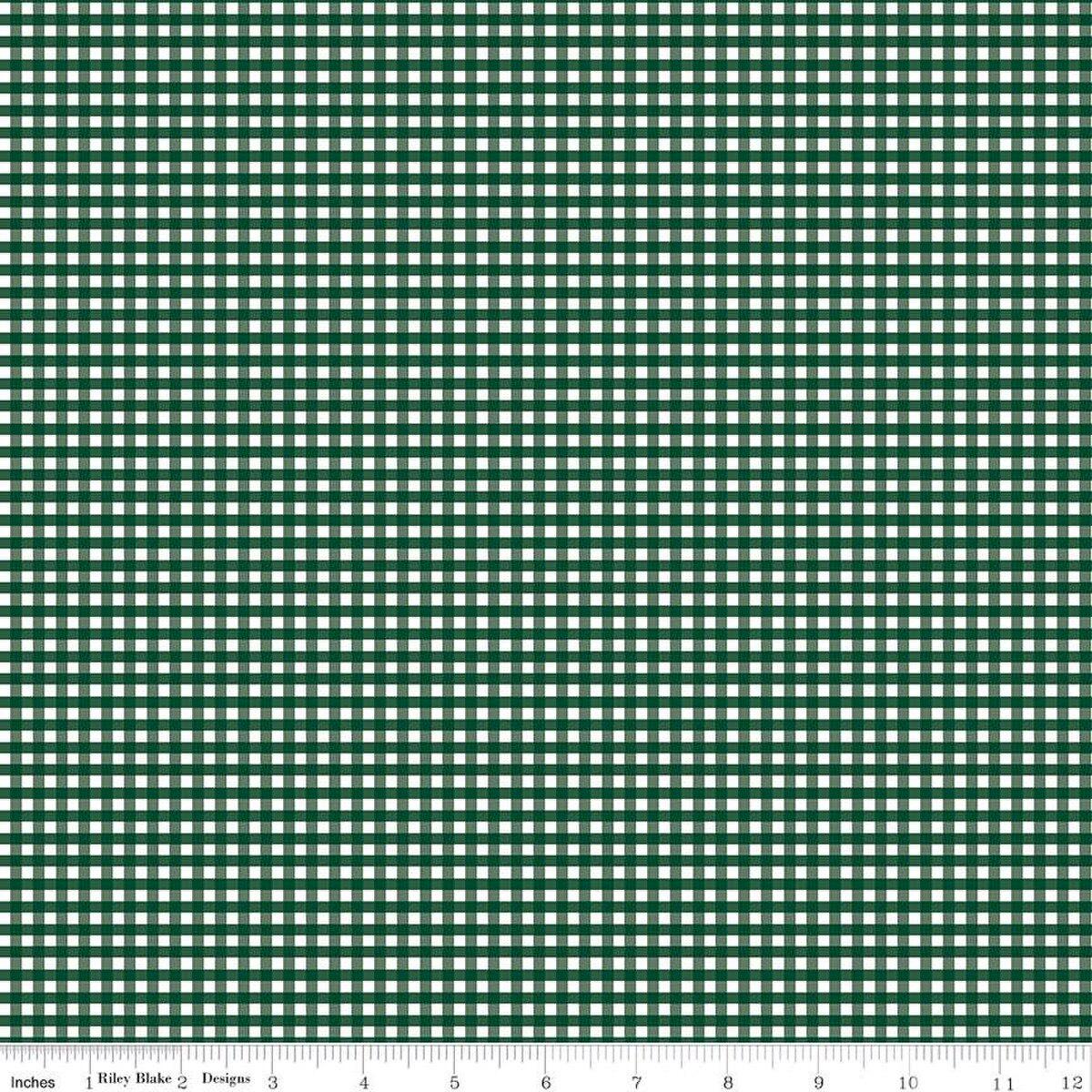 Fabric Riley Blake Basics Christmas Green 1/8" Ginghams by the Quarter Yard C440-CHRISTMAS
