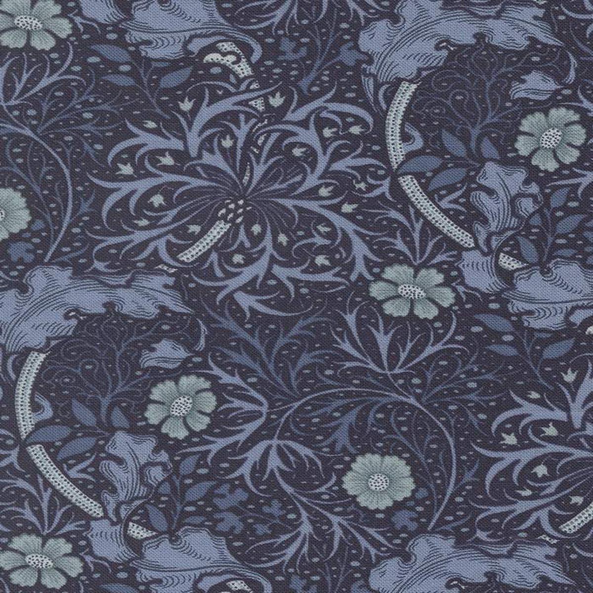 Morris Muse Seaweed Floral By Barbara Brackman For Moda Twilight