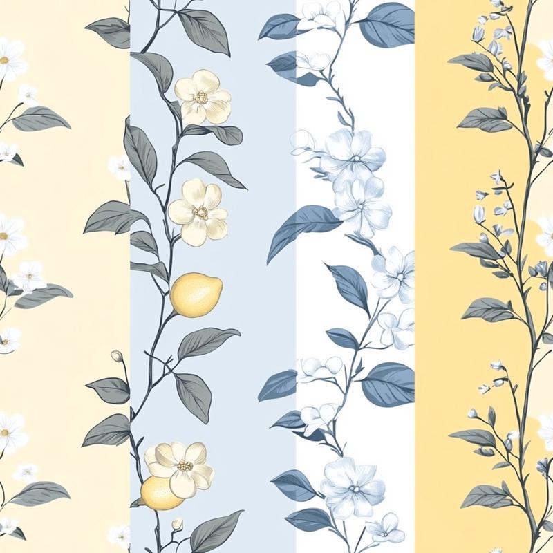 Lemon Floral Shabby Chic Pattern 2 Quilting Cotton Fabric