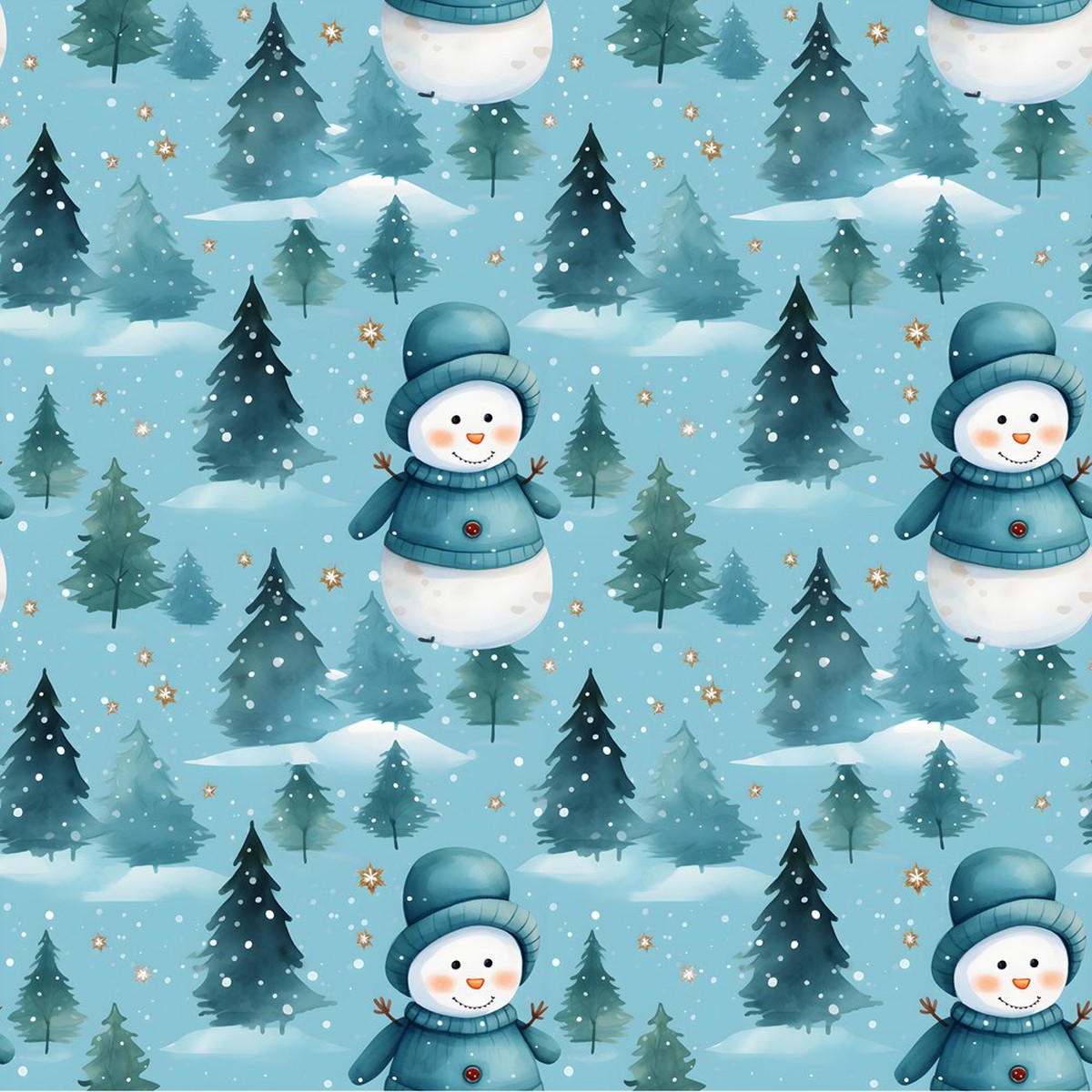 A Snowmans Winter with a Sweater Fabric