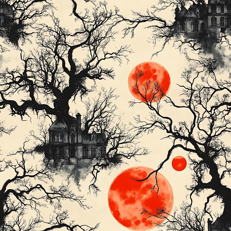 Blood Moon Manor Pattern 14 Quilting Cotton Fabric