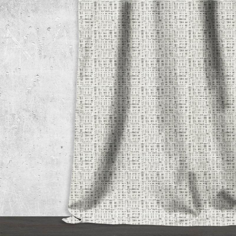'Boeing Ash' Fabric by the Metre (White/ Pewter Grey)