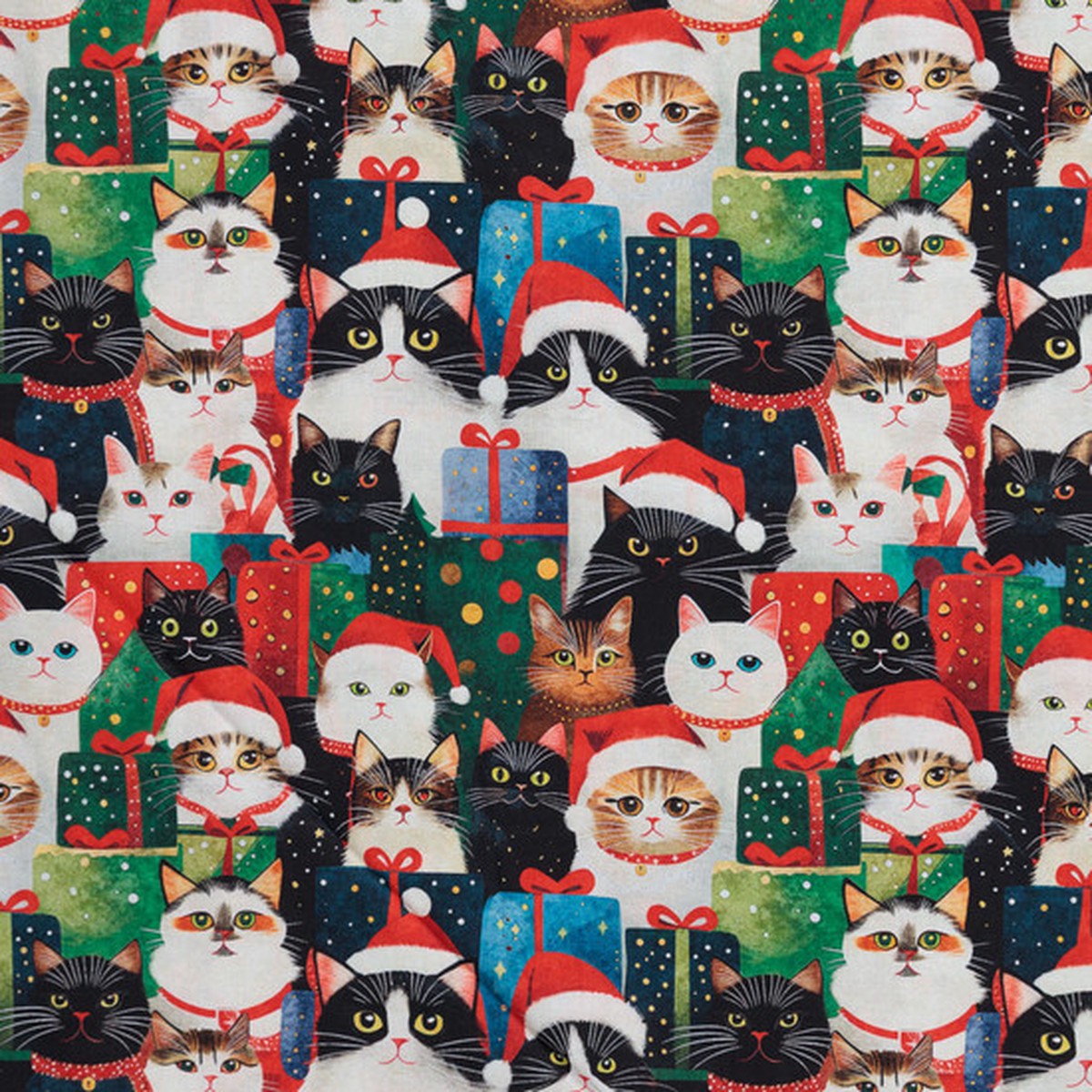 Gotta Have It: Christmas Cats - 100% Cotton