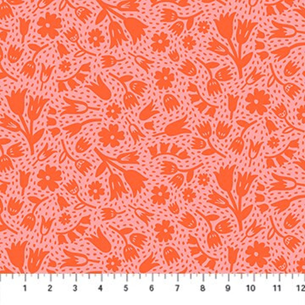 Pink floral cotton fabric - Squeeze Floral FIGO Fabrics cotton QTR YD