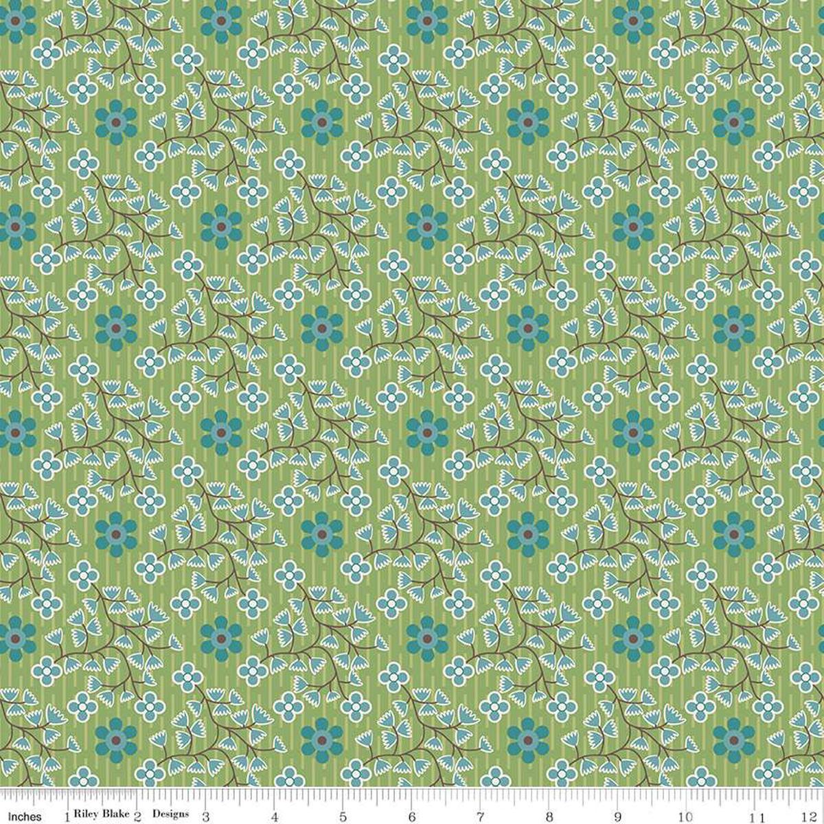 Fabric Riley Blake Basil Swell Gentler Times by the Quarter Yard C16470-BASIL
