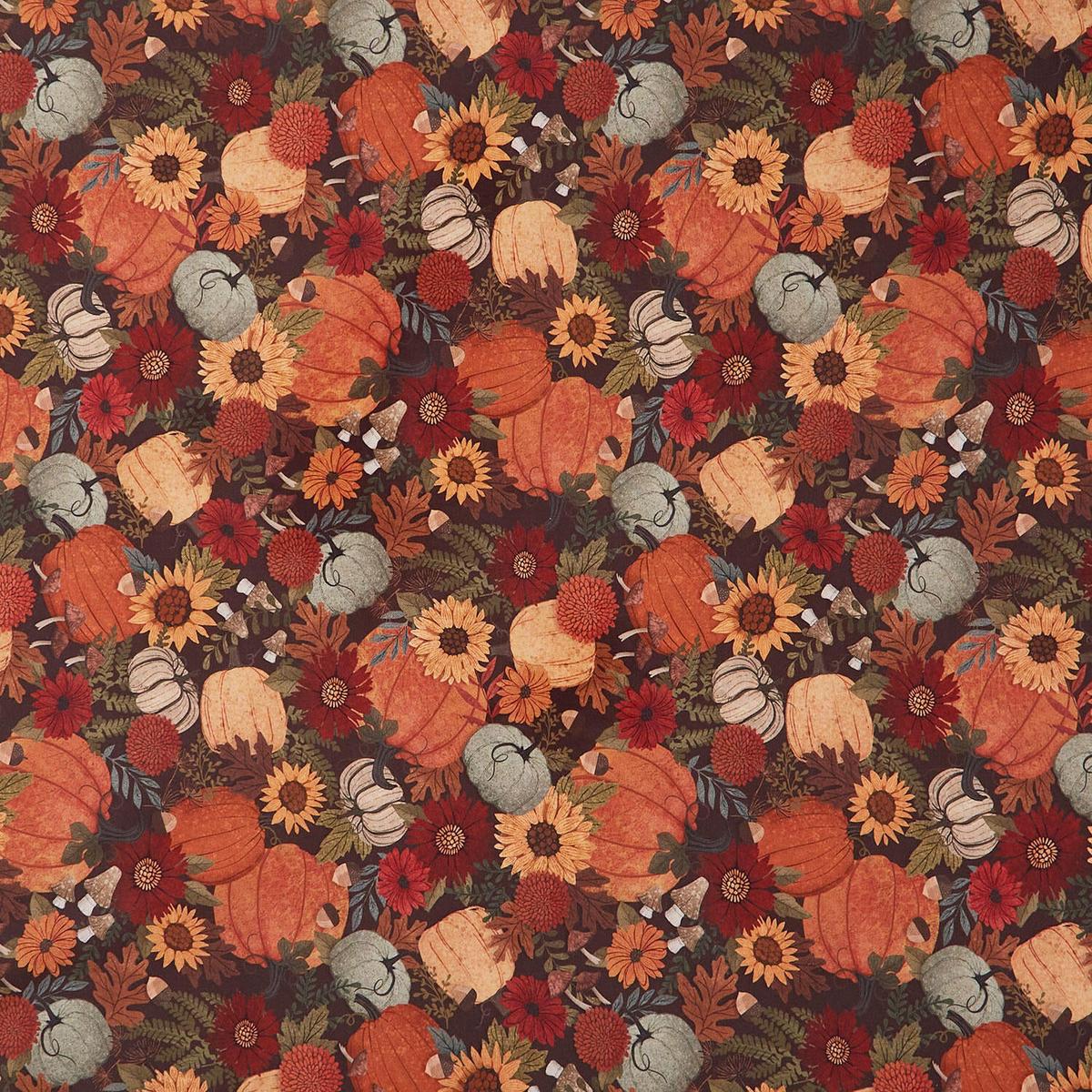 Autumn Homestead - Packed Pumpkins Brown Multi Yardage