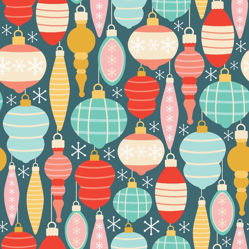Retro Christmas Pattern 3 Quilting Cotton Fabric