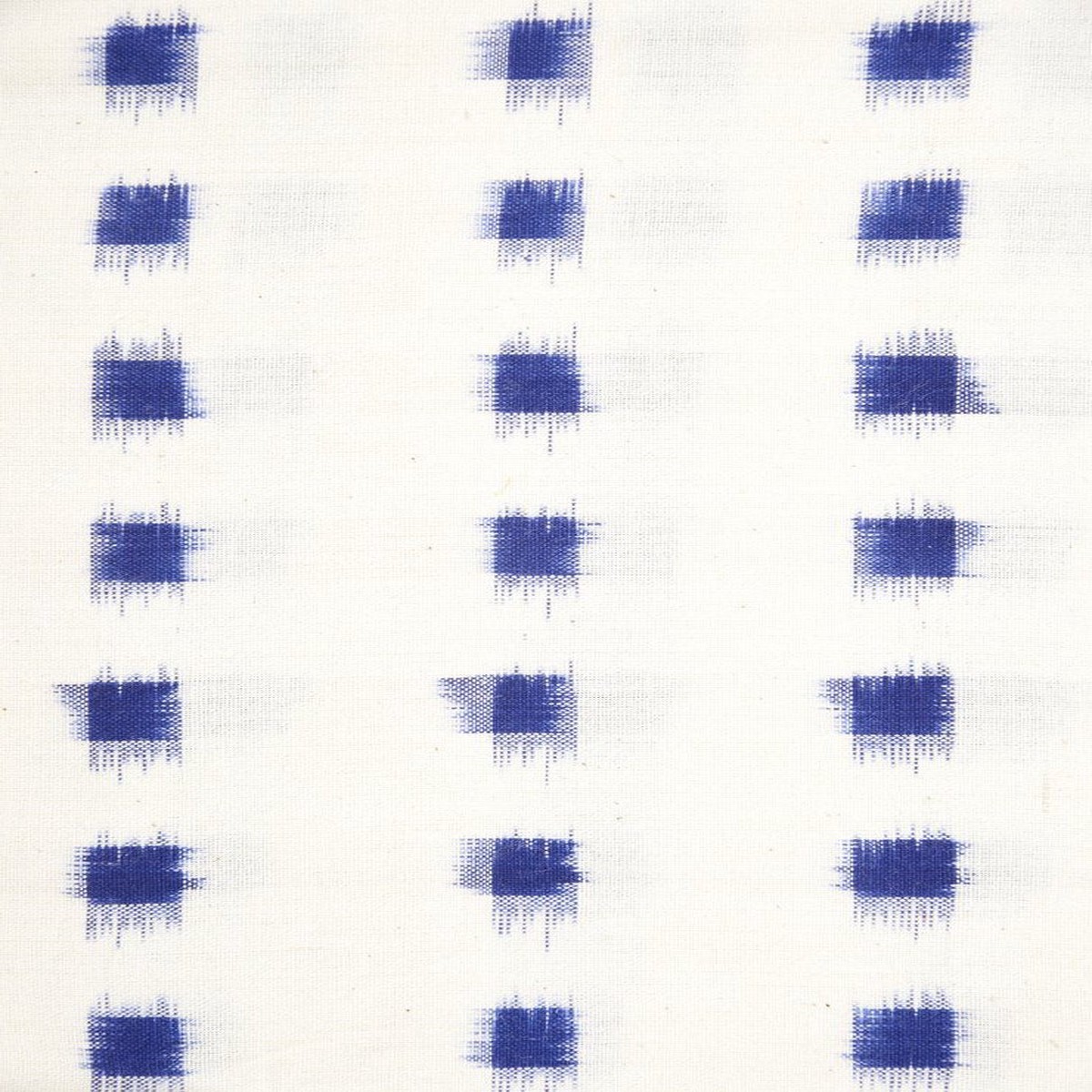 White Blue 007 Cotton Ikat