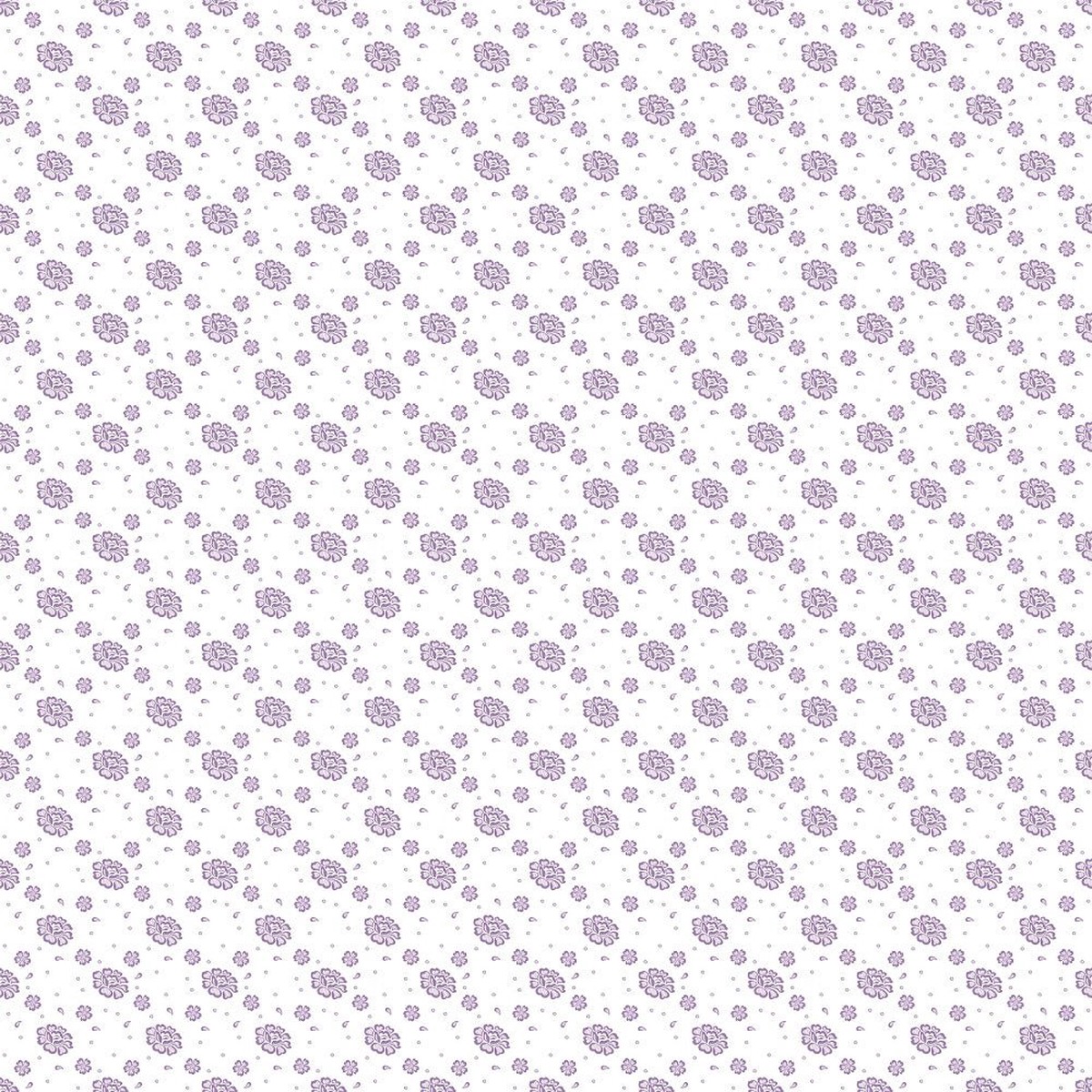 Small Flowers Fabric - White