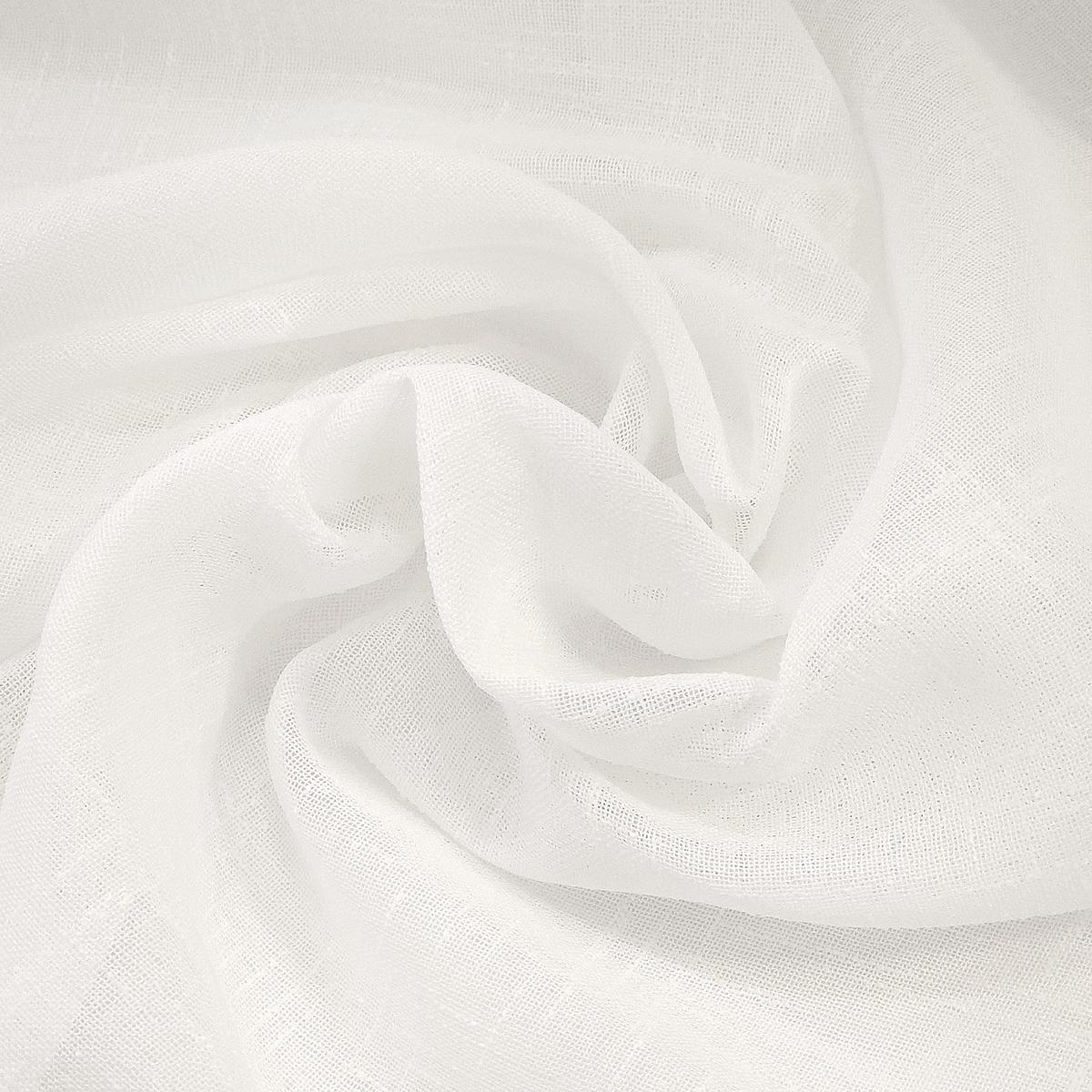 Tela Linen Look 110", 100% Polister - Blanco