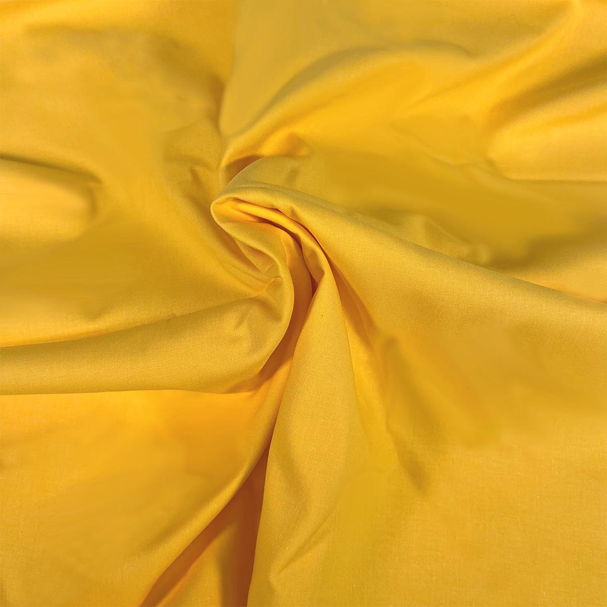 Premium Organic Cotton Solid Fabric, Sunshine