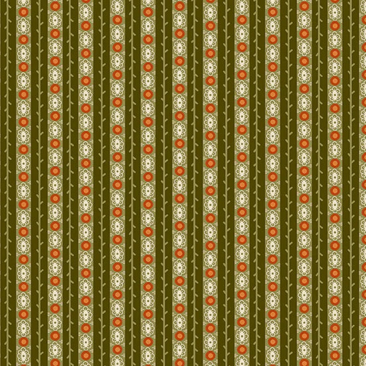 Andover Fabrics - Moonlight Roses Stripe Green SOLD BY THE HALF YARD