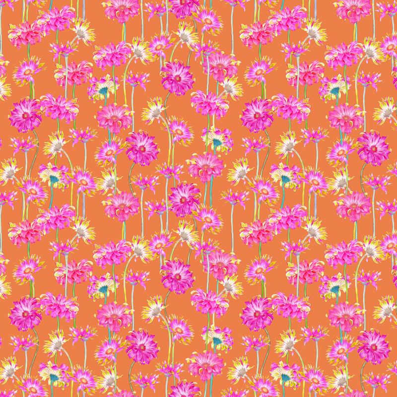 Margo Quilt Fabric - Gerbera Daisies in Orange - DP90802-56