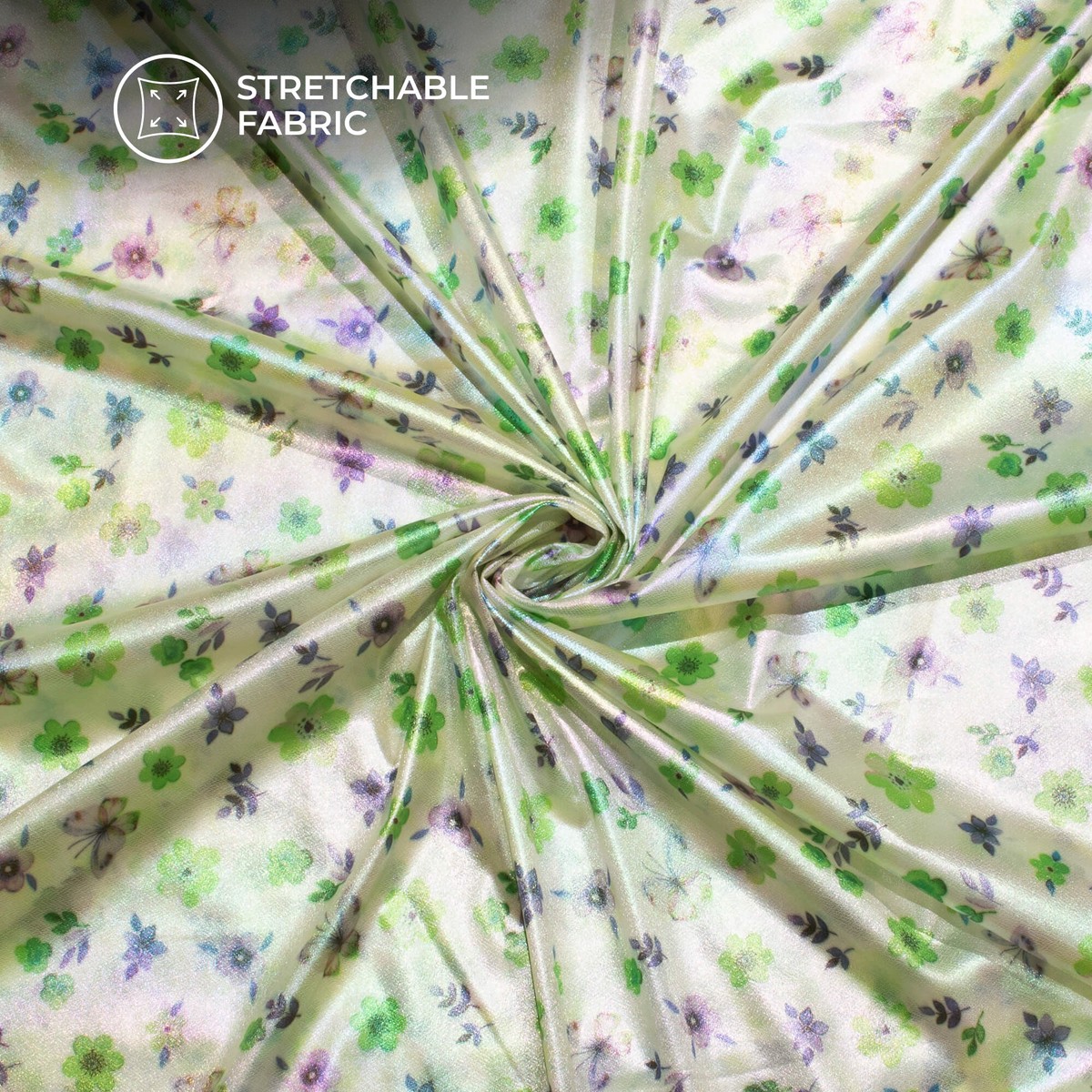 Violet Purple Floral Dual Tones Galaxy Imported Net Fabric