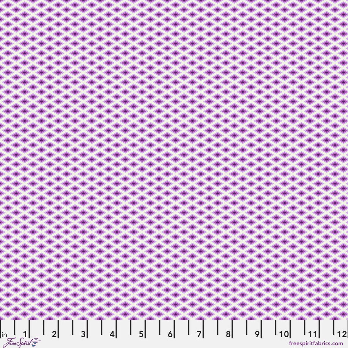 Tula Pink Floral Reef Lighthouse Windows Ultraviolet Fabric 14" REMNANT