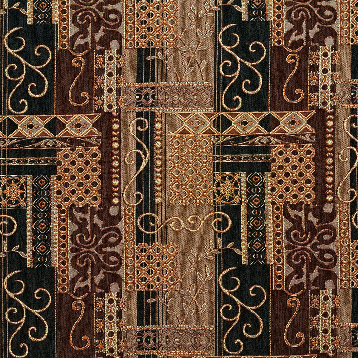 4541 Abstract & Geometric Topaz Black,Brown Charlotte Fabrics